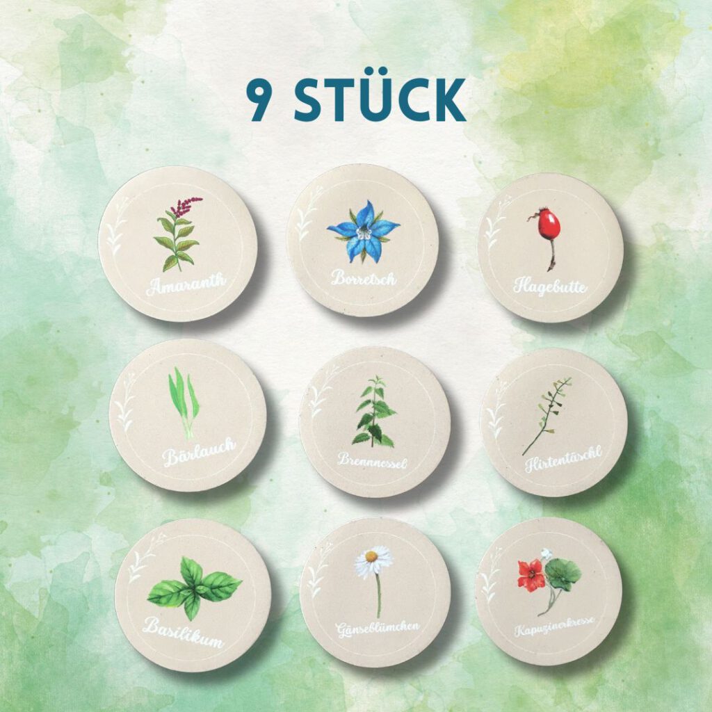 9er-Set Wildkräuter Magnete